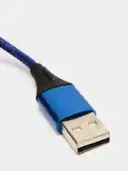 Синий магнитный кабель с быстрой зарядкой 3А и разъемы micro-USB / Type-C / iPhone Lightning