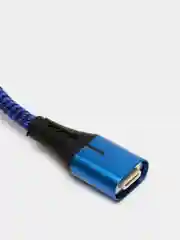 Синий магнитный кабель с быстрой зарядкой 3А и разъемы micro-USB / Type-C / iPhone Lightning