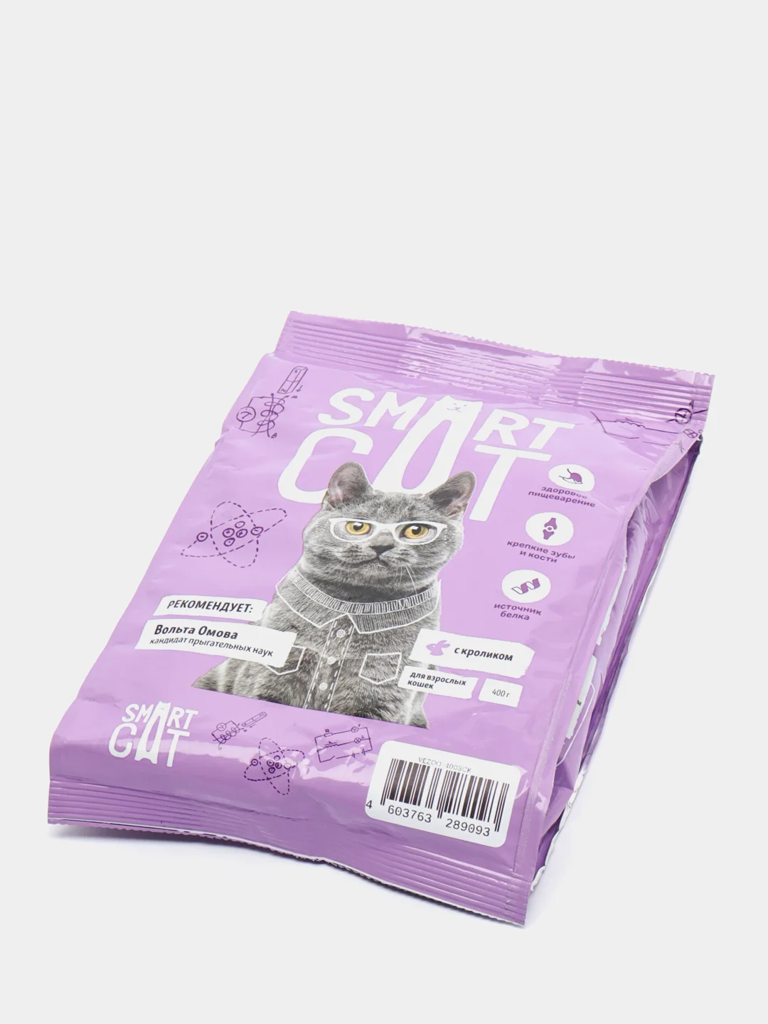 Полнорационный корм для кошек Smart Cat, сбалансированный, с кроликом, 400 г