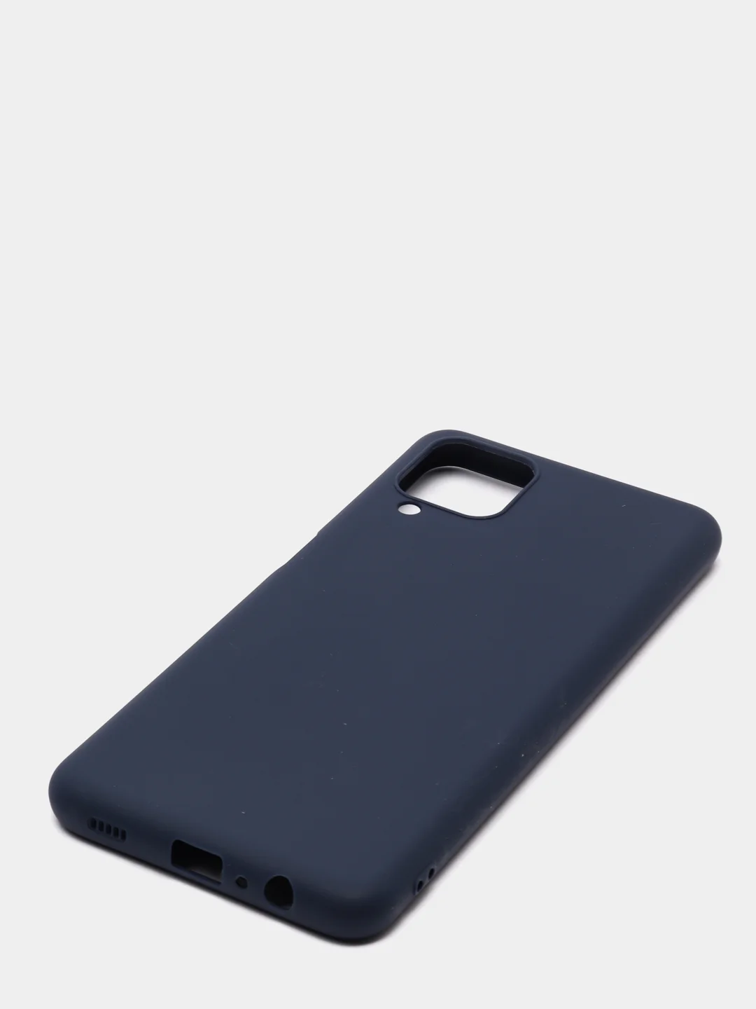 Темно-синий чехол Samsung A12 / M12 / A22 / M32 / M22 / A32 силиконовый с защитой камеры