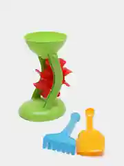 Зеленый игрушка для песочницы / Набор мельница, лопатка, грабли/Набор для песка "Непоседа" №3