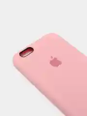Розовый силиконовый чехол на iPhone все модели.