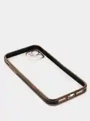 Черный чехол-накладка для iPhone 11, 11 Pro, 11 ProMax, силиконовый, с золотым ободком
