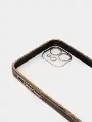 Черный чехол-накладка для iPhone 11, 11 Pro, 11 ProMax, силиконовый, с золотым ободком