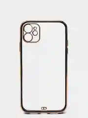 Черный чехол-накладка для iPhone 11, 11 Pro, 11 ProMax, силиконовый, с золотым ободком