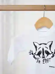 Белый боди для детей "Енот"