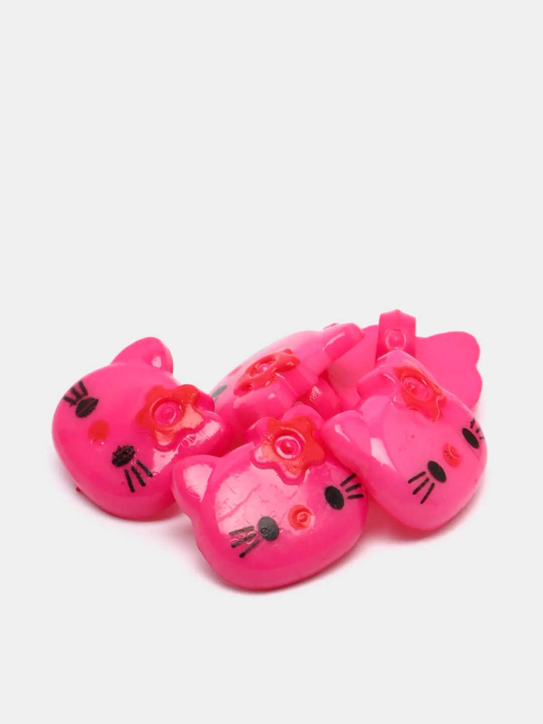 Фуксия пуговицы декоративные на ножке "Hello kitty", пластиковые
