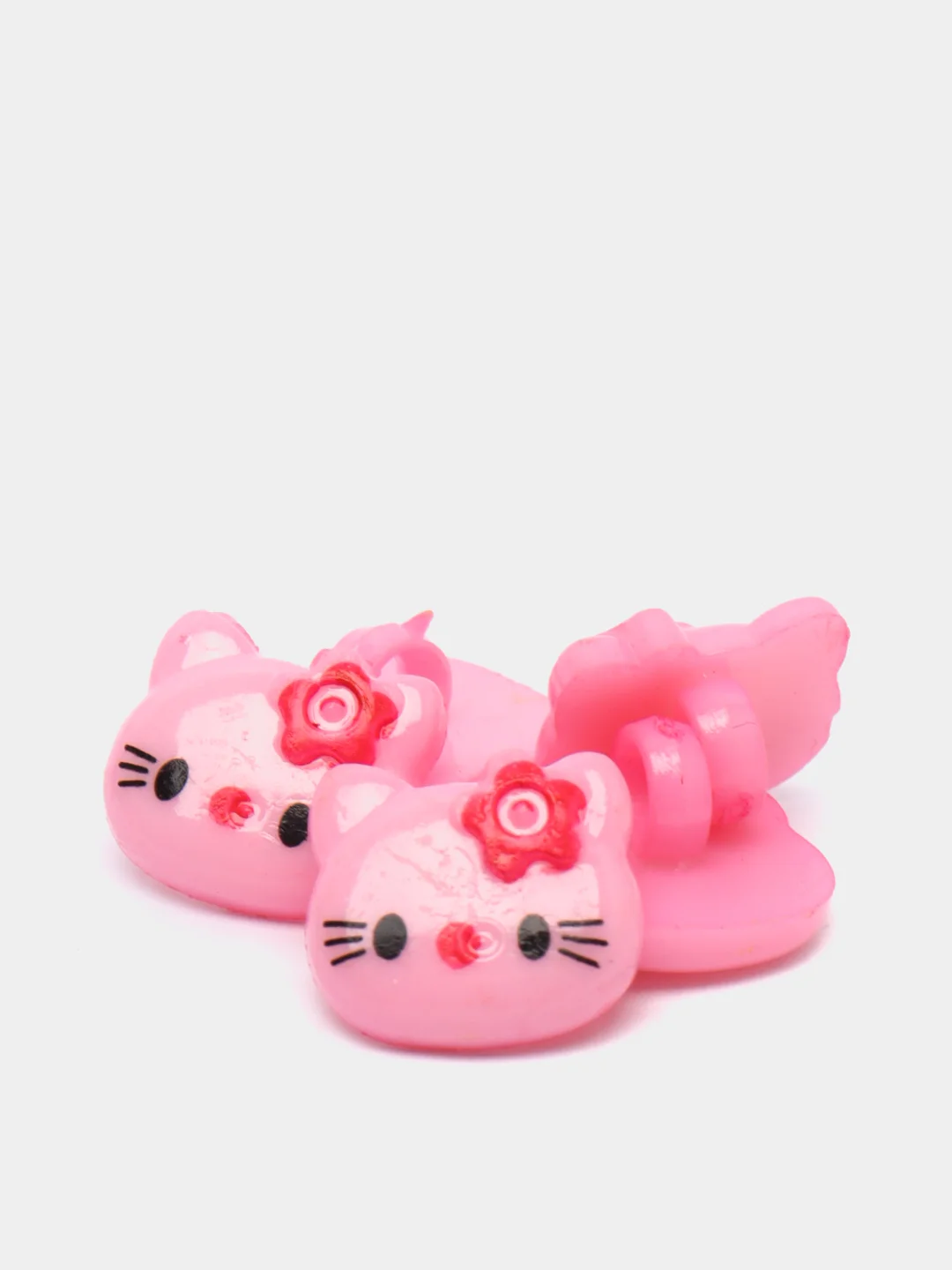 Розовый пуговицы декоративные на ножке "Hello kitty", пластиковые