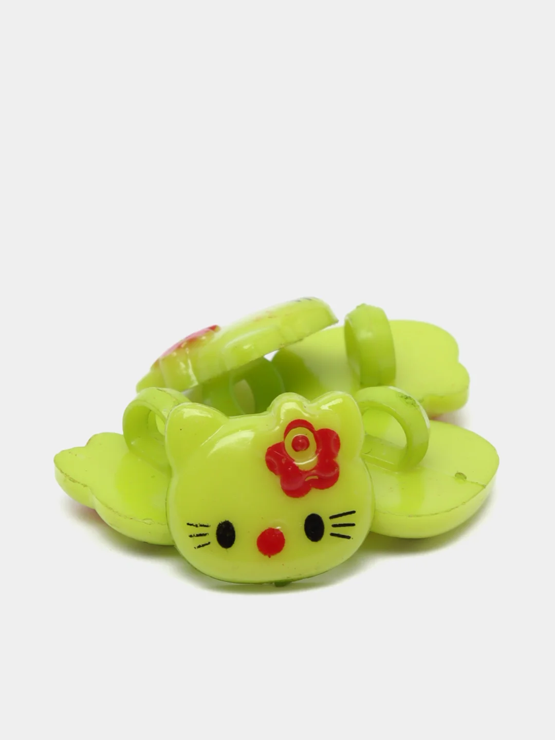 Лайм пуговицы декоративные на ножке "Hello kitty", пластиковые
