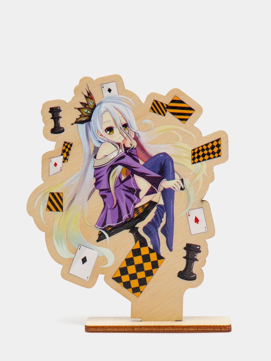 Аметистовый деревянная 2д фигурка по аниме "Нет игры - нет жизни / No Game No Life"