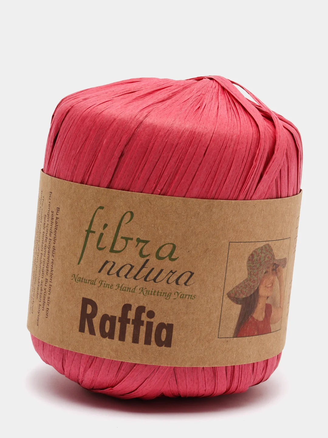 Тёмно-розовый пряжа Fibranatura Raffia 100% Вискоза 40г 90м рафия фибра натура