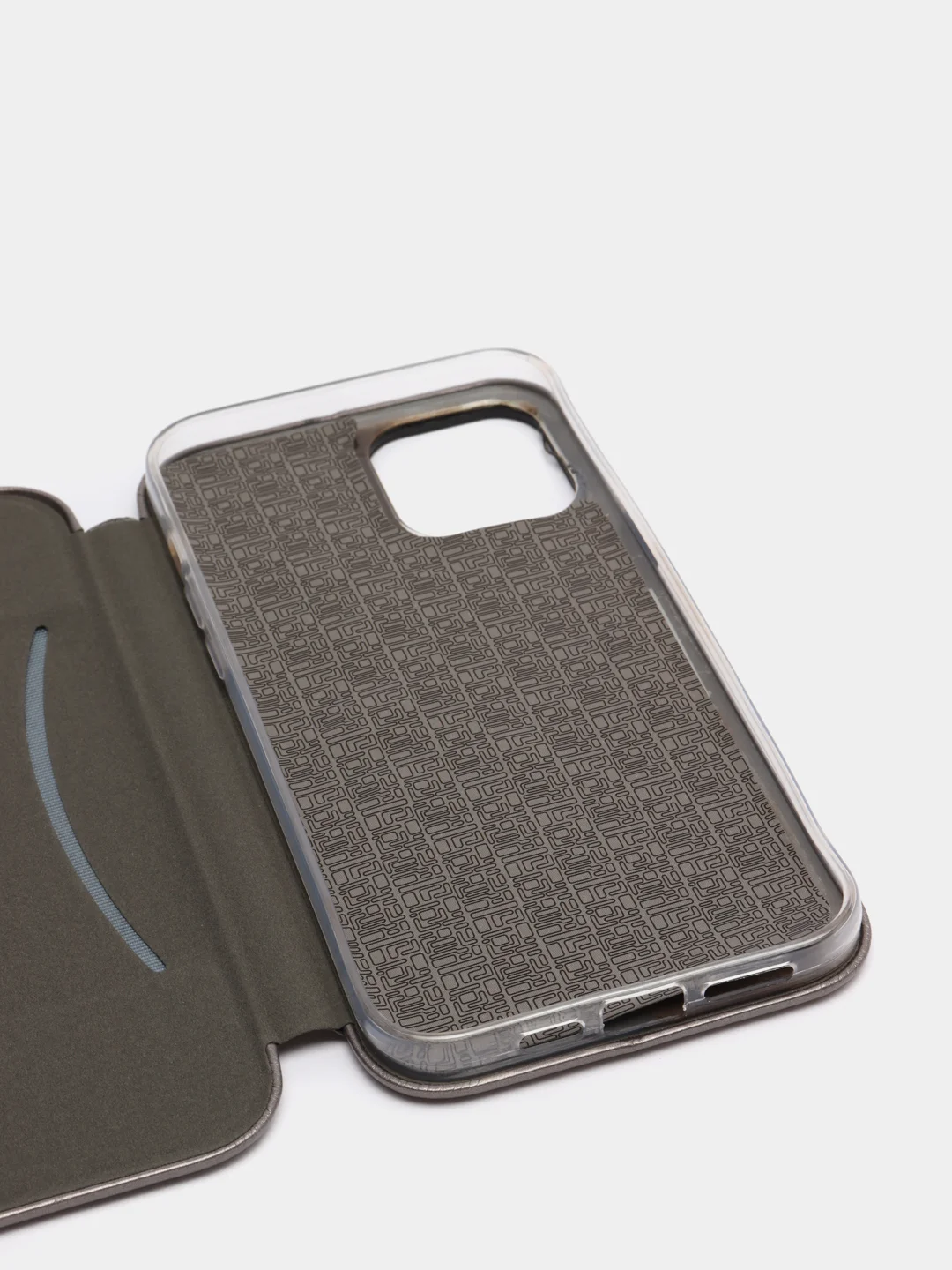 Серый чехол-книжка iPhone 5, 5S, SE, 6, 6S, 7, 8, SE, X, XS, XR, 11, 12, 13, Pro, Max, Mini