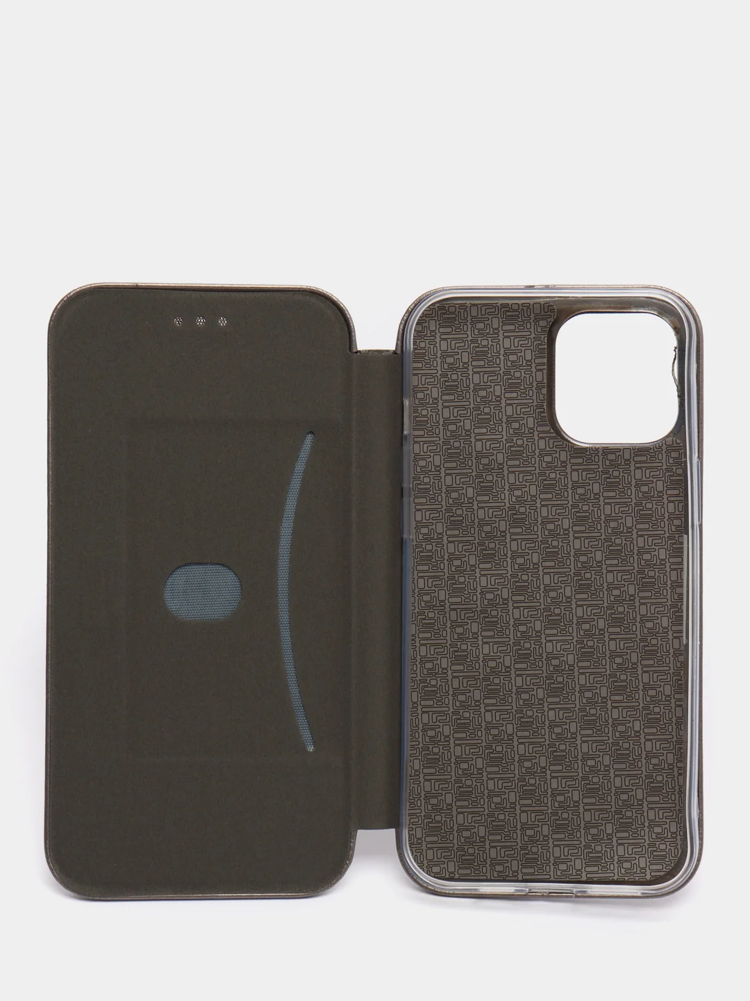 Серый чехол-книжка iPhone 5, 5S, SE, 6, 6S, 7, 8, SE, X, XS, XR, 11, 12, 13, Pro, Max, Mini