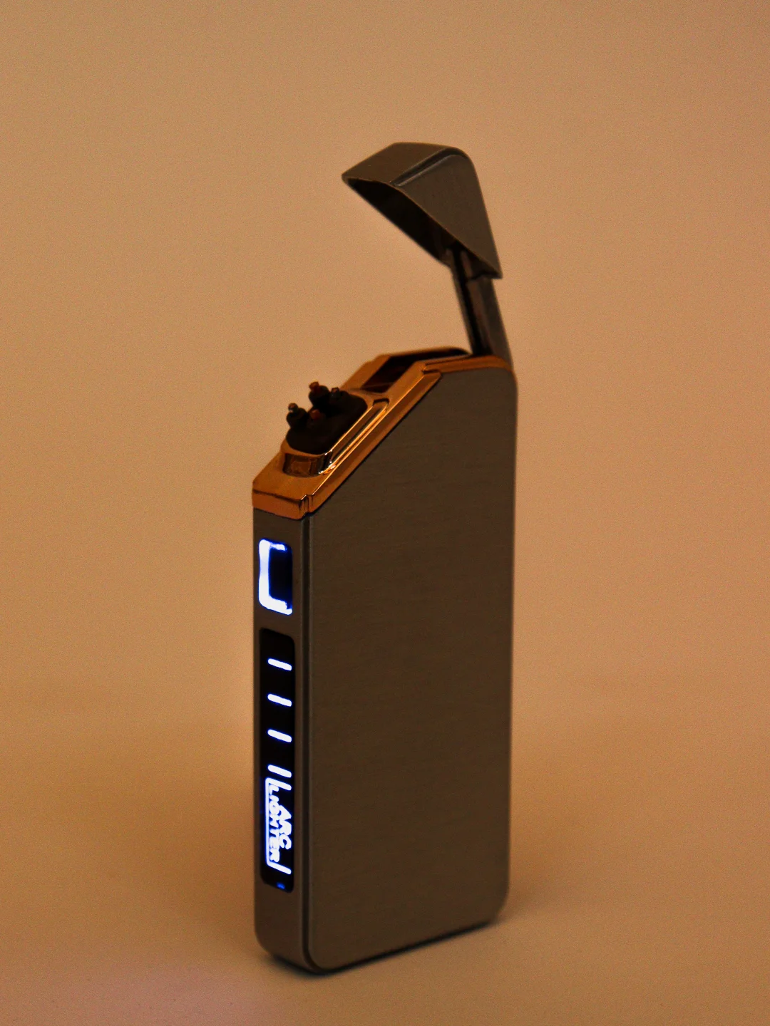 Приглушённый хаки электронная импульсная зажигалка USB Plazma, Металлическая, с сенсорным управлением LED