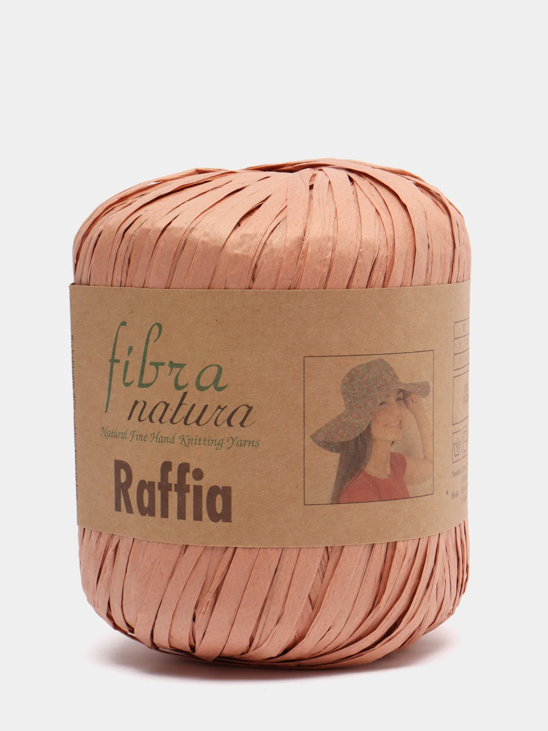 Пастельно-коралловый пряжа Fibranatura Raffia 100% Вискоза 40г 90м рафия фибра натура