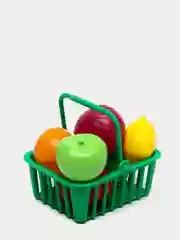 Зеленый набор игрушечных продуктов "Игрушечные фрукты и овощи в корзине"