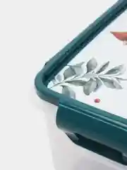 Зеленый прямоугольный контейнер для СВЧ "Английская зима"