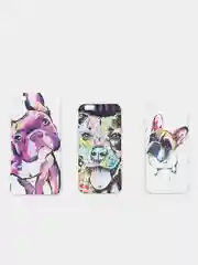 Фиолетовый чехол для Apple iPhone 6/6s / 6 Plus/6s Plus / 7/8 / 7 Plus/8 Plus / 11 / 11 PRO / 11 PRO MAX / XS Max / XR / X/XS силиконовый Собаки, 3 вида