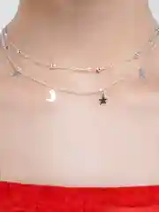 Серебряный цепочка женская на шею, с подвеской