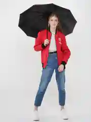 Багровый зонт автоматический, женский, складной