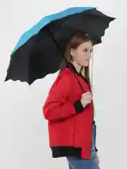 Голубой зонт женский складной, классический