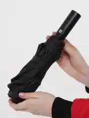 Черный зонт автоматический, женский, складной