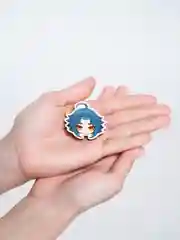 Бирюзовый значок деревянный по игре "Геншин импакт"