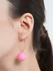 Розовый серьги-кольца