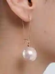 Бежевый серьги кольца