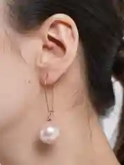 Бежевый серьги кольца