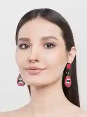 Серьги "Губы" красные