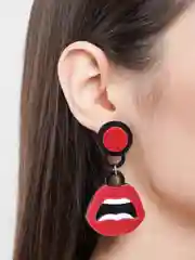Серьги "Губы" красные