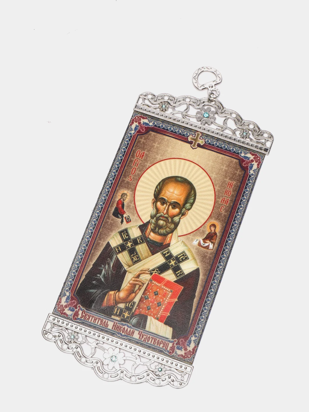 Оранжевый икона-хоругвия на подвесе, 9 х 19 см