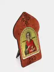 Горчичный ажурная икона на подставке из дерева 11 х 15 см