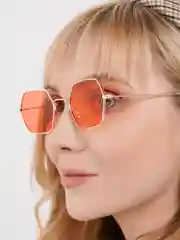 Красный женские квадратные солнцезащитные очки