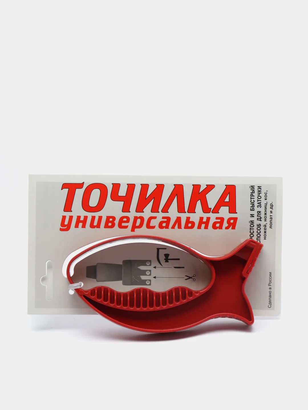 Красный точилка универсальная "Рыбка", пластик