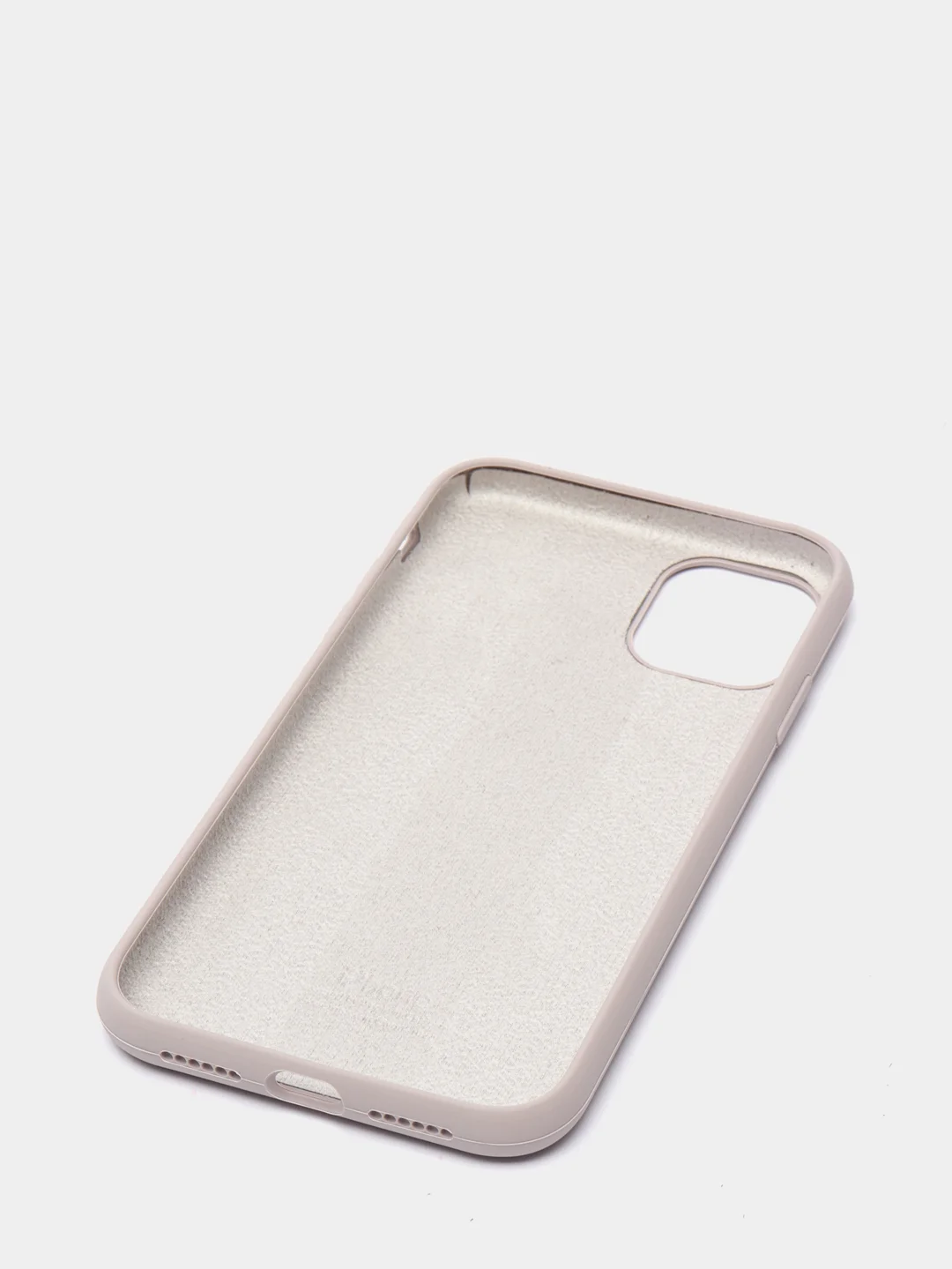 Бежевый меланж чехол Silicone Case для iPhone 11 с закрытым низом