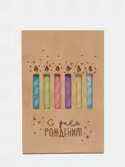 Голубой деревянная открытка С днём рождения, 10 х 15 см