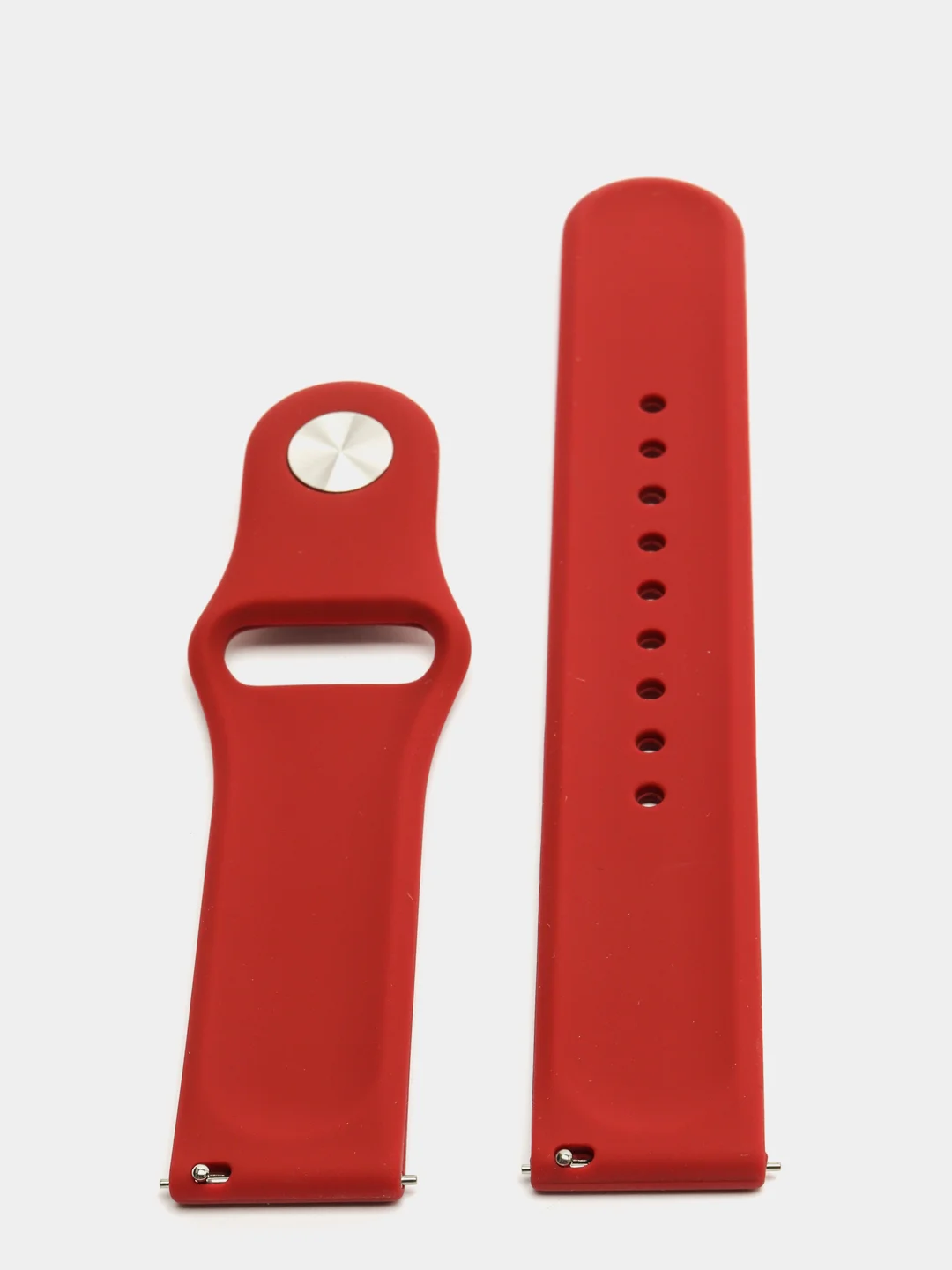 Бордовый силиконовый ремешок с кнопкой для Xiaomi Amazfit Bip / Samsung / Huawei, 20 мм