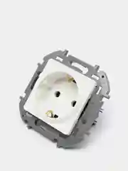 Механизм розетки, одинарная, 1-м СП Inspiria 16А, IP20, 250В, 2P+E, немецкий стандарт, белый