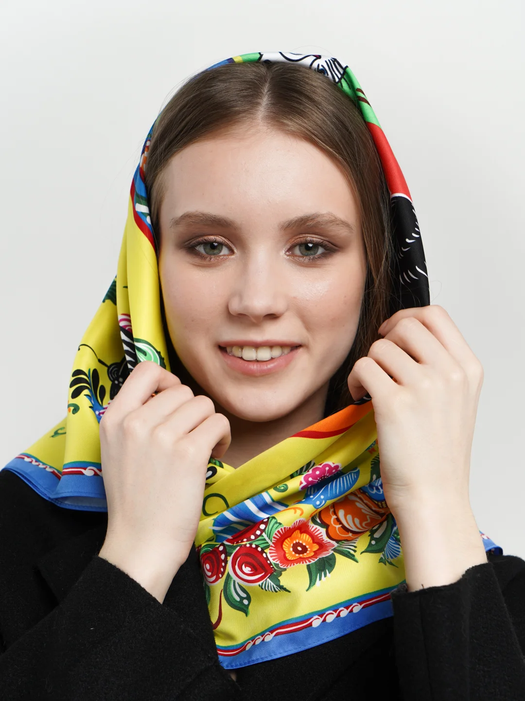 Платок "Городецкая роспись"