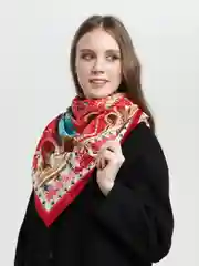 Платок "Кремль - Москва - Фаберже"