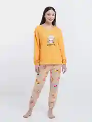 Коралловый меланж пижама женская