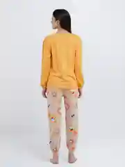 Коралловый меланж пижама женская