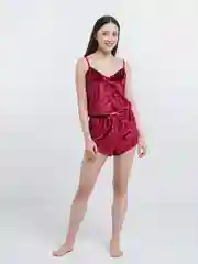 Багровый пижама женская с шортами
