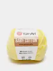 Светло-жёлтый пряжа YarnArt Baby Cotton, 50% хлопок, 50% акрил, 50 г, 165 м