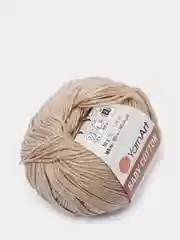 Бежевый пряжа YarnArt Baby Cotton, 50% хлопок, 50% акрил, 50 г, 165 м