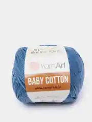 Синий пряжа YarnArt Baby Cotton, 50% хлопок, 50% акрил, 50 г, 165 м