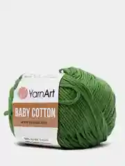 Приглушённый хаки пряжа YarnArt Baby Cotton, 50% хлопок, 50% акрил, 50 г, 165 м