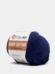 Темно-синий пряжа YarnArt Baby Cotton, 50% хлопок, 50% акрил, 50 г, 165 м